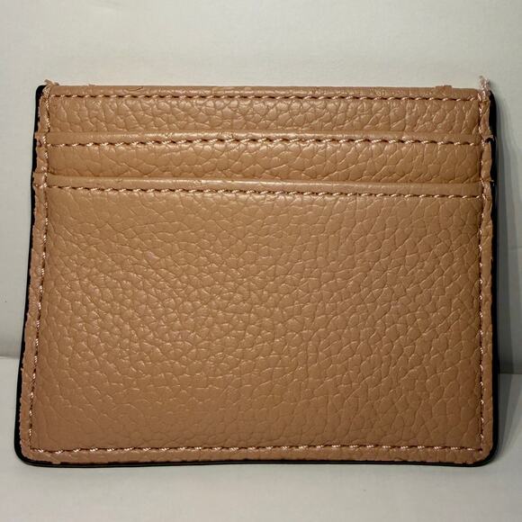 💳 NWOT Leather Wallet : Calvin Klein Beige Tan Card Holder Slim Wallet ID Holder - Picture 2 of 4